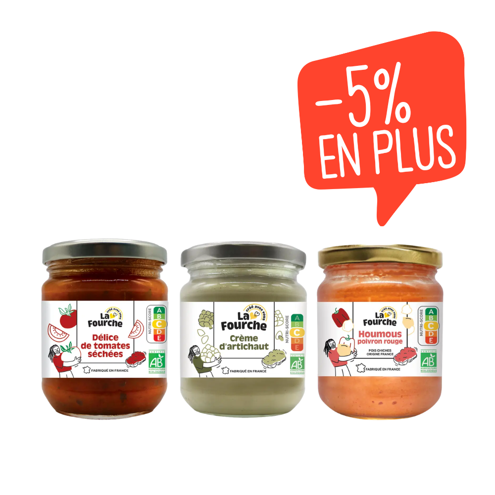 Panier trio de tartinables bio La Fourche