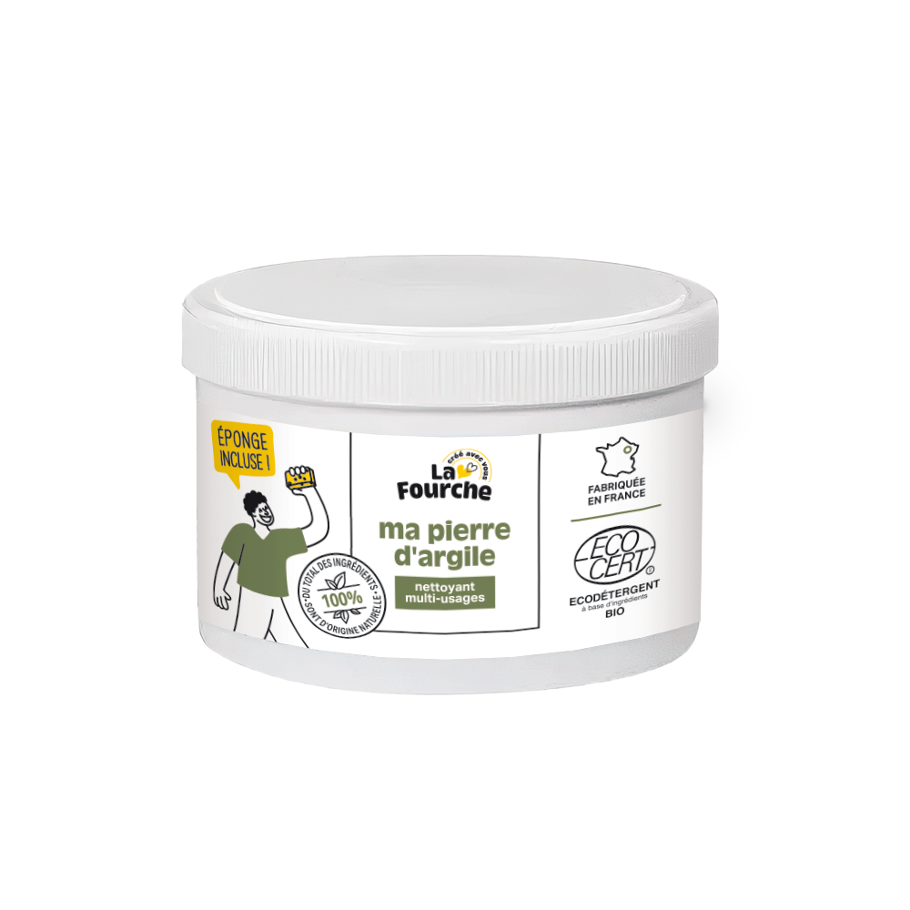 Pierre d'argile (avec éponge) certifiée Ecodétergent