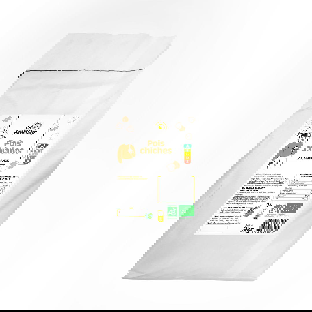 Pois chiches bio origine France - 3kg