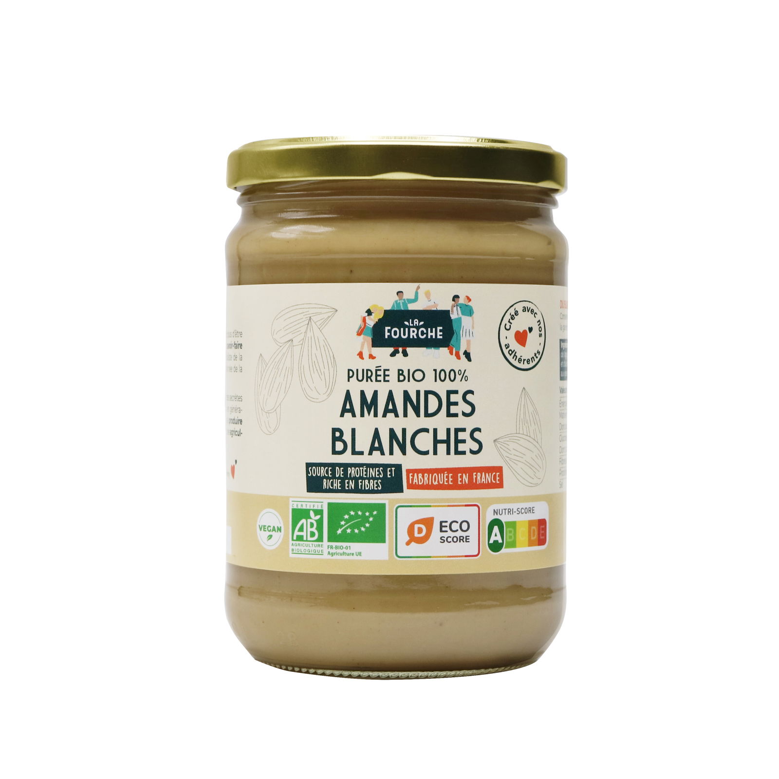 Purée 100% Amandes Blanches Grillées Bio