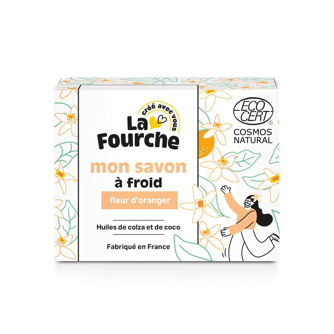 Savon saponifié à froid fleur d'oranger certifié Cosmos Natural