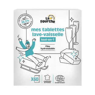 Tablettes lave-vaisselle tout-en-1 certifiées Ecodétergent - Nouvelle formule ! x 60