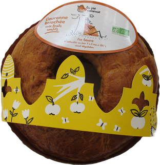 Couronne briochée aux fruits confits bio
