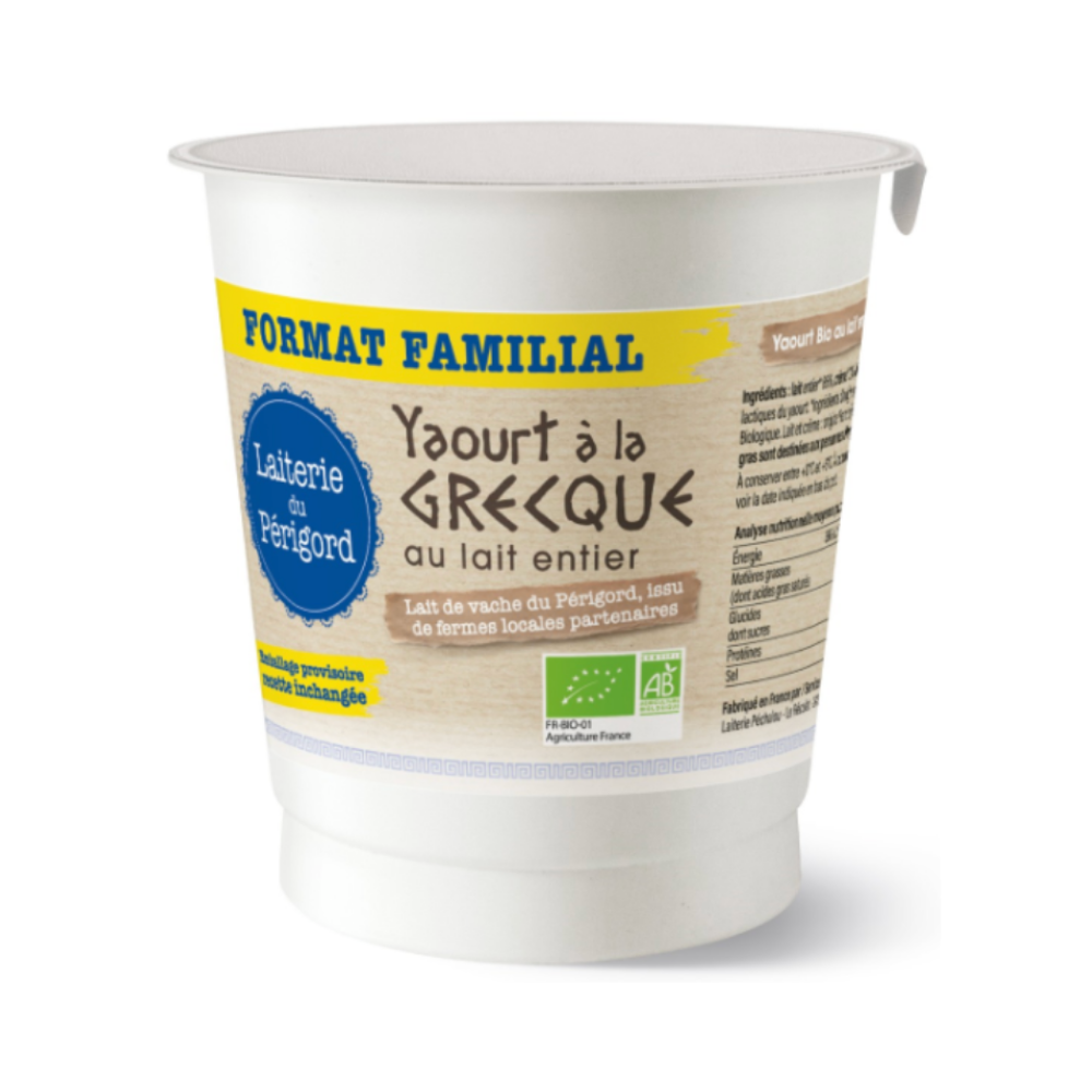 Yaourt à la grecque nature bio - 750g