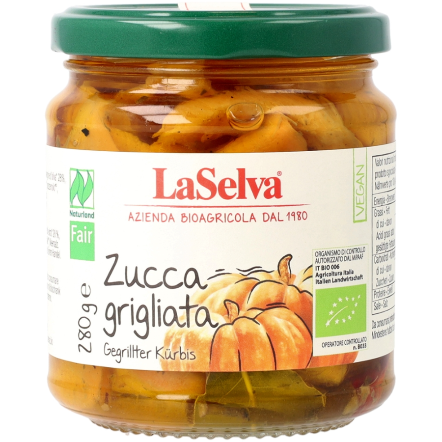 Bio Gegrillter Kürbis in Olivenöl