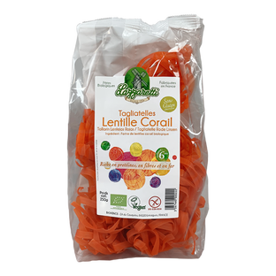 Tagliatelles aux lentilles corail bio