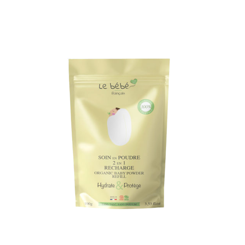 Soin en poudre 2 en 1 pour bébé sans talc
