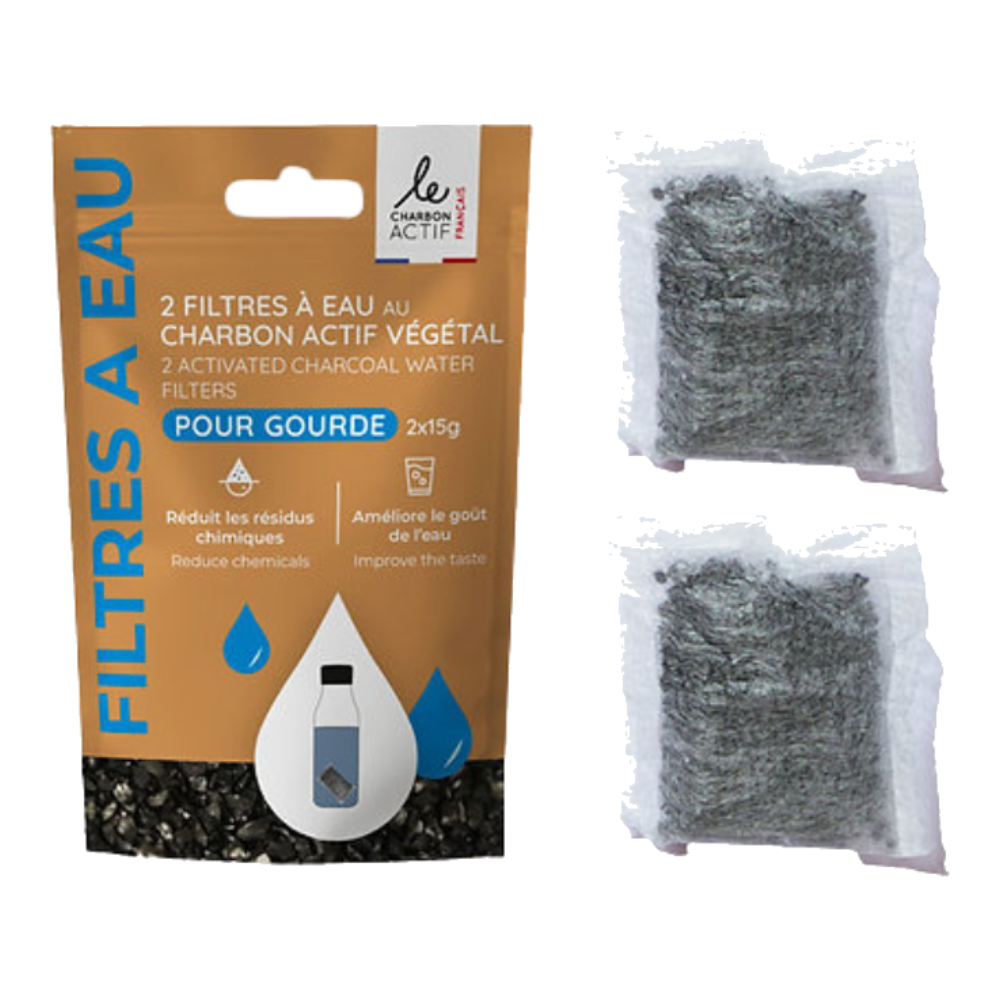 Filtres à eau au charbon végétal pour gourde x 2