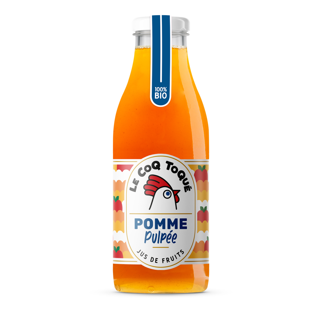Pur jus de pomme pulpé non filtré bio
