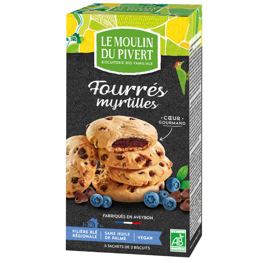 Cookies fourrés à la myrtille bio