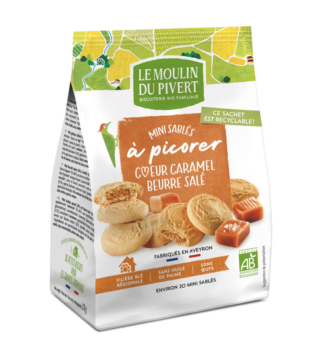 Mini sablés à picorer coeur caramel bio