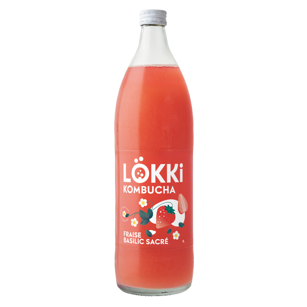 Kombucha fraise basilic bio et équitable