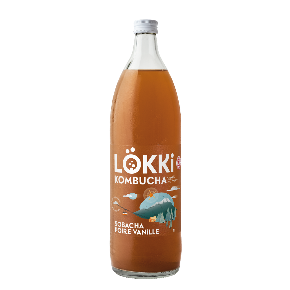 Kombucha poire vanille sobacha bio et équitable