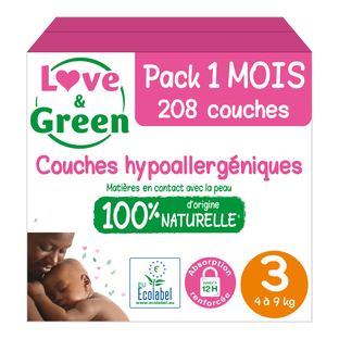 Couches T3 (4-9kg) hypoallergéniques x 52