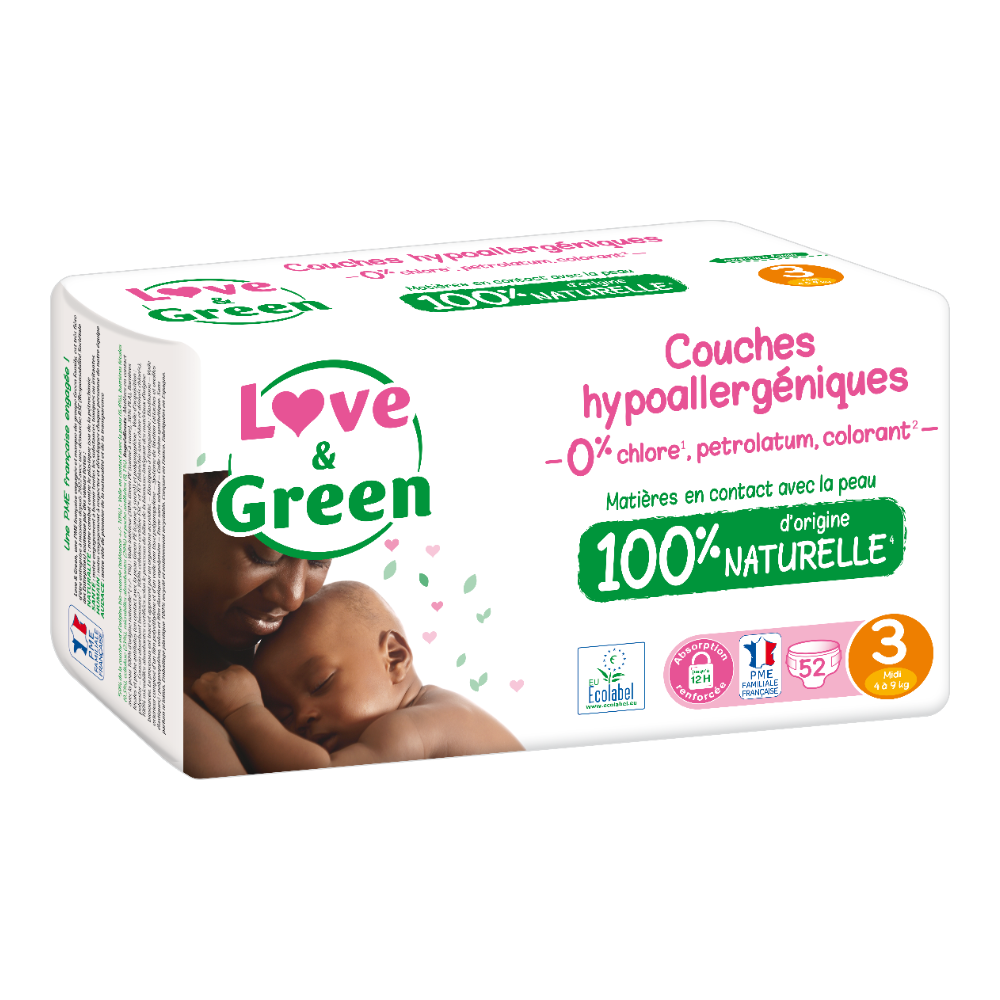 Couches T3 (4-9kg) hypoallergéniques x 52