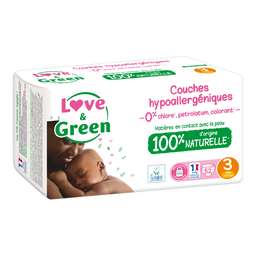 Couches T3 (4-9kg) hypoallergéniques x 52