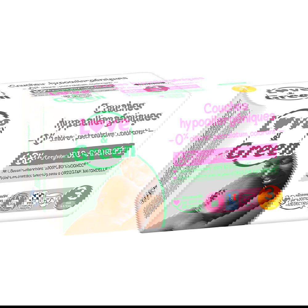 Couches T3 (4-9kg) hypoallergéniques x 52