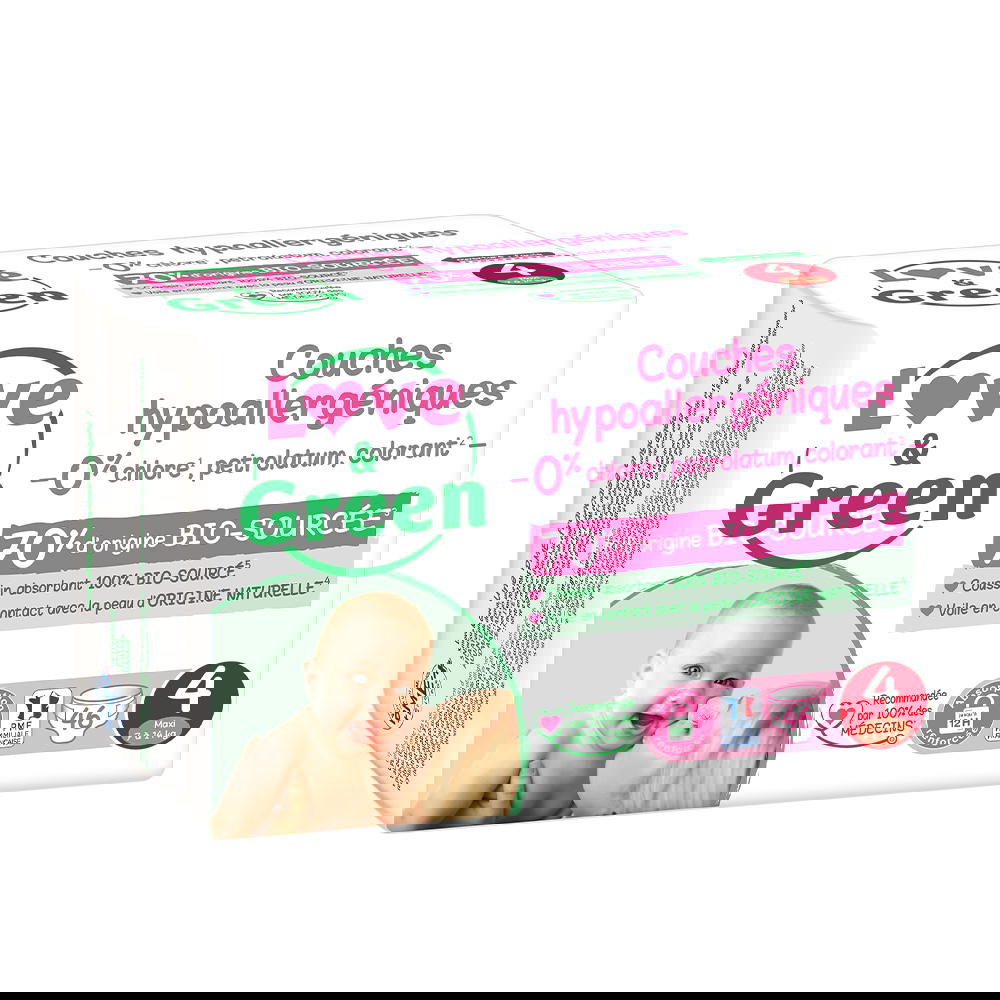 Couches T4 (7-14kg) hypoallergéniques x 46