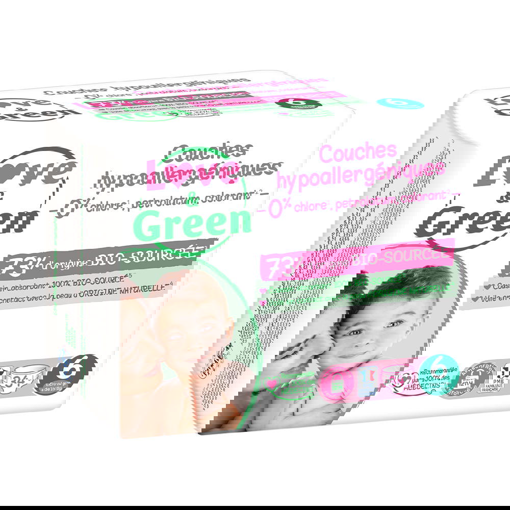 Couches T6 (15kg et +) hypoallergéniques x 34