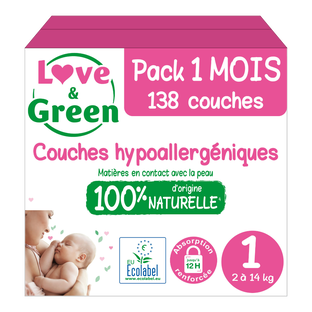 Couches T1 (2-5kg) hypoallergéniques x 44