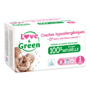 Couches T1 (2-5kg) hypoallergéniques x 44