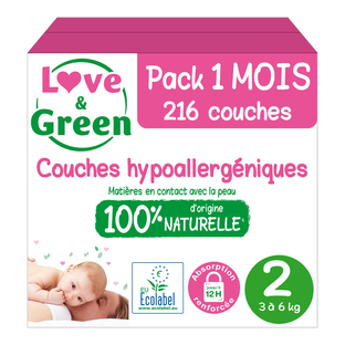 Couches T2 (3-6kg) hypoallergéniques x 44