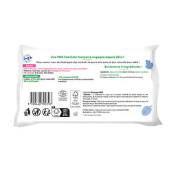 Lingettes à l'eau fibres d’origine naturelle x 56