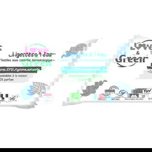 Lingettes à l'eau fibres d’origine naturelle x 56