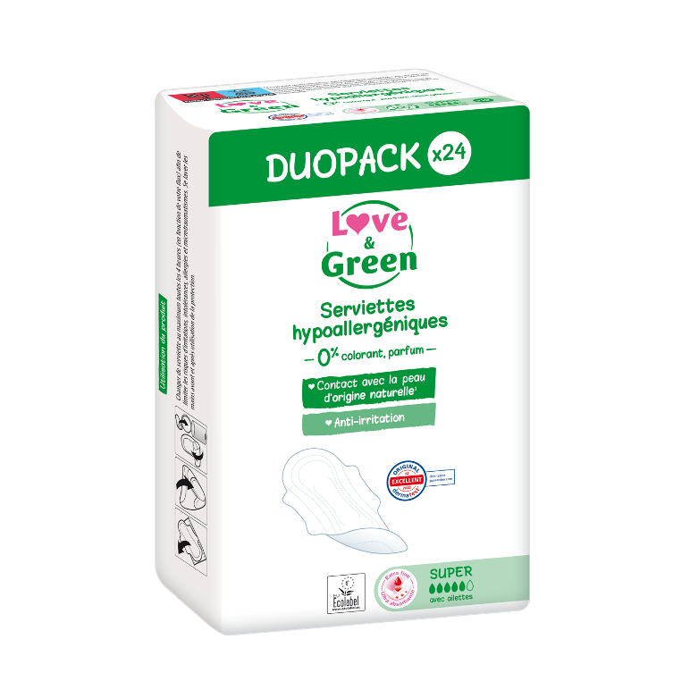 Serviettes hypoallergéniques super duopack x 24