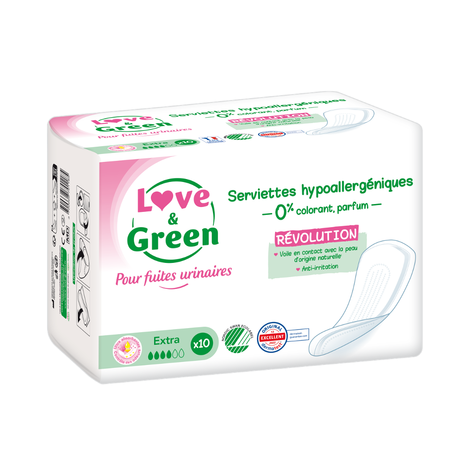 Serviettes incontinence pour fuites urinaires hypoallergéniques extra x 16
