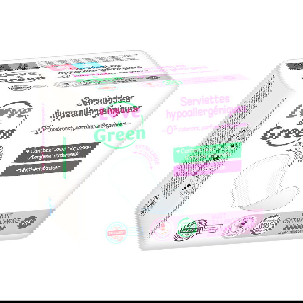 Serviettes nuit extra large x 9