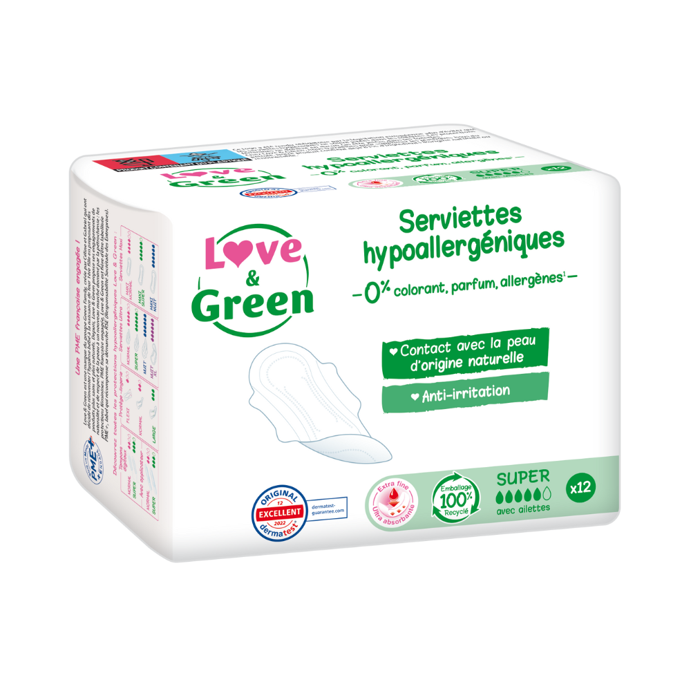 Serviettes super avec ailettes x 12