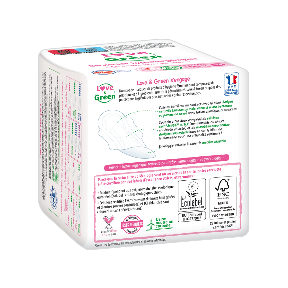 Serviettes normal avec ailettes x 14