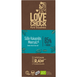 Bio Schokolade Kakaonibs & Meersalz 85% Kakao, vegan