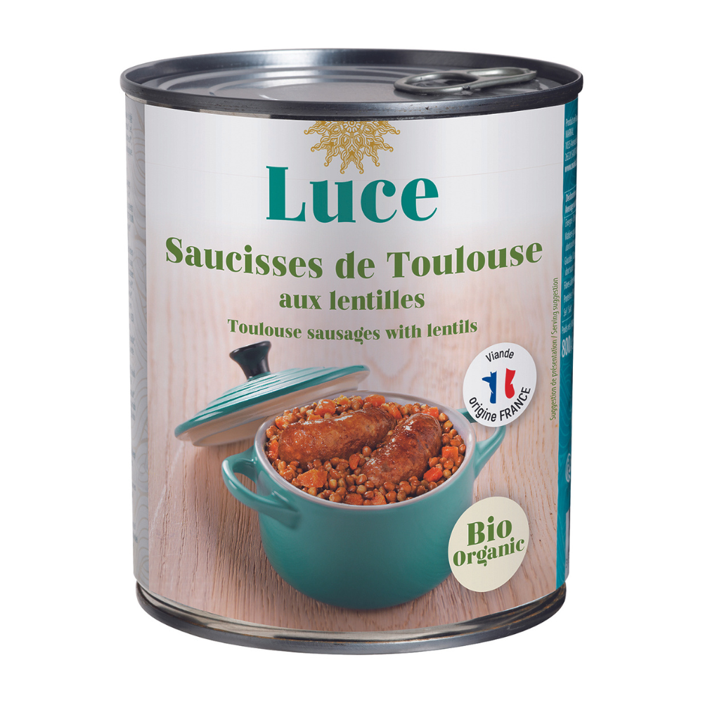Saucisses de Toulouse aux Lentilles Bio - Luce