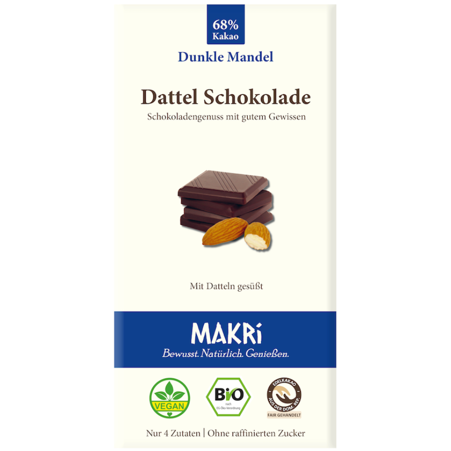 Bio Dattel Schokolade Dunkle Mandel