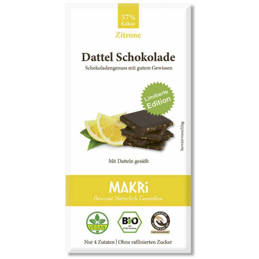Bio Dattel Schokolade Zitrone