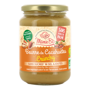 Beurre de cacahuètes crunchy bio
