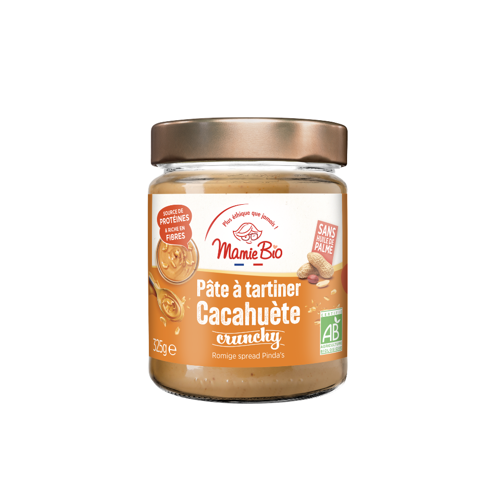Pâte à tartiner cacahuète crunchy bio