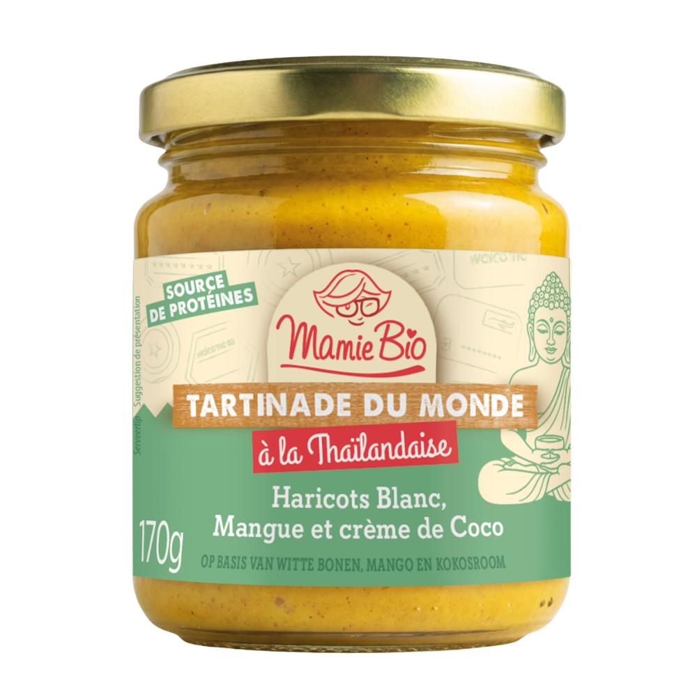 Tartinade à la thaïlandaise haricots blancs mangue crème coco bio