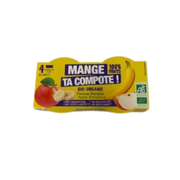 Coupelles compote pomme banane bio - 100 g x4