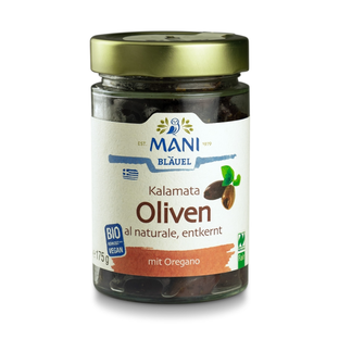 Bio Kalamata Oliven al naturale, entkernt