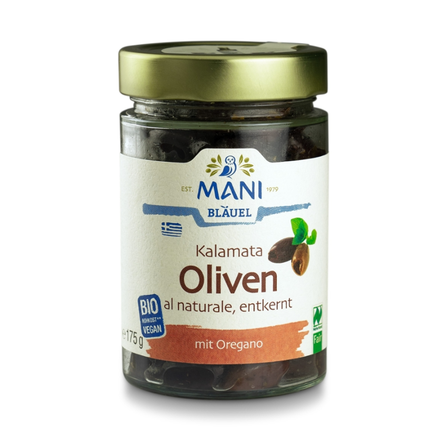 Bio Kalamata Oliven al naturale, entkernt