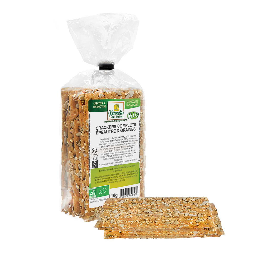 Crackers épeautre et graines bio