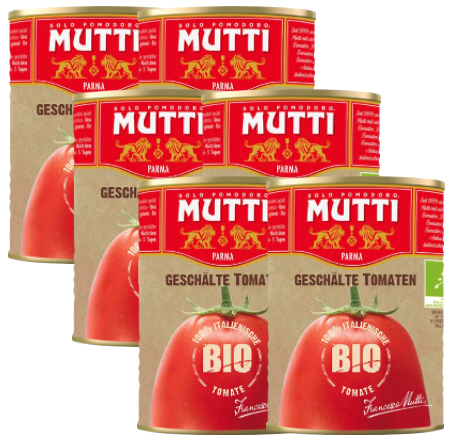 Bio Tomaten ganz geschält, Karton 6 Stk.