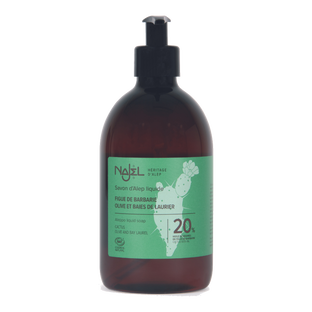 Savon d'alep liquide 20% d'huile de figue de barbarie bio