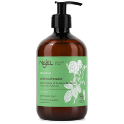 Savon d'alep liquide rose de damas certifié Cosmos Organic