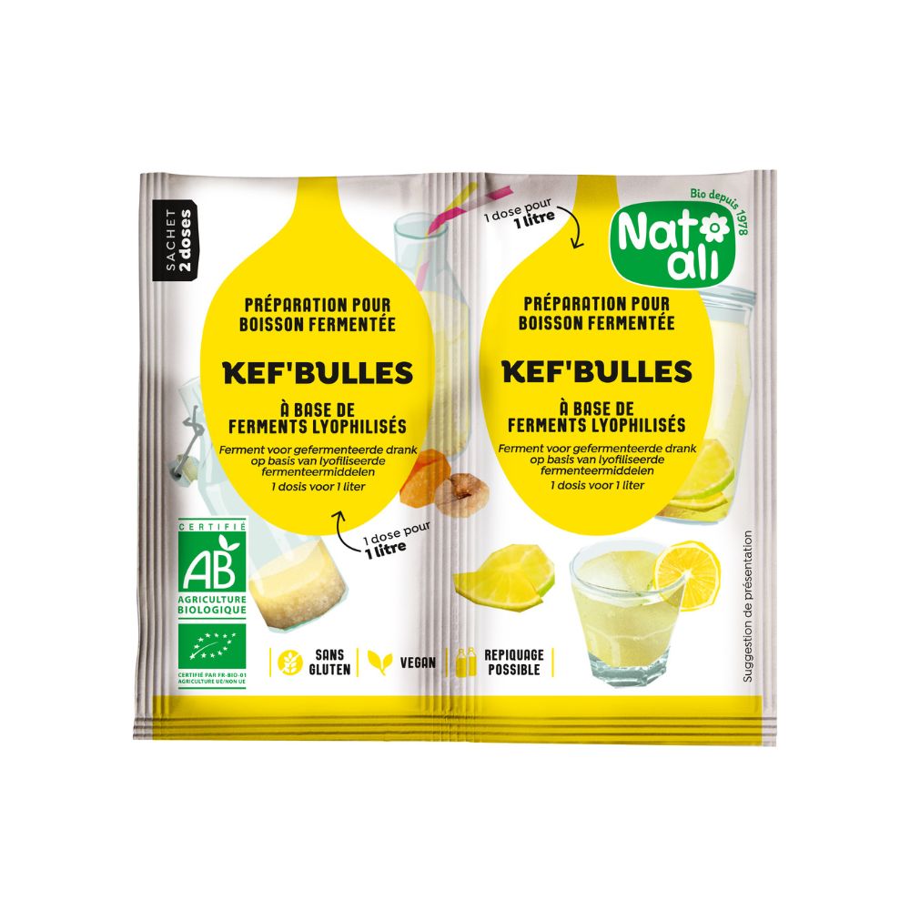 Ferment pour boisson fermentée Kef'Bulles bio - 2 x 5g