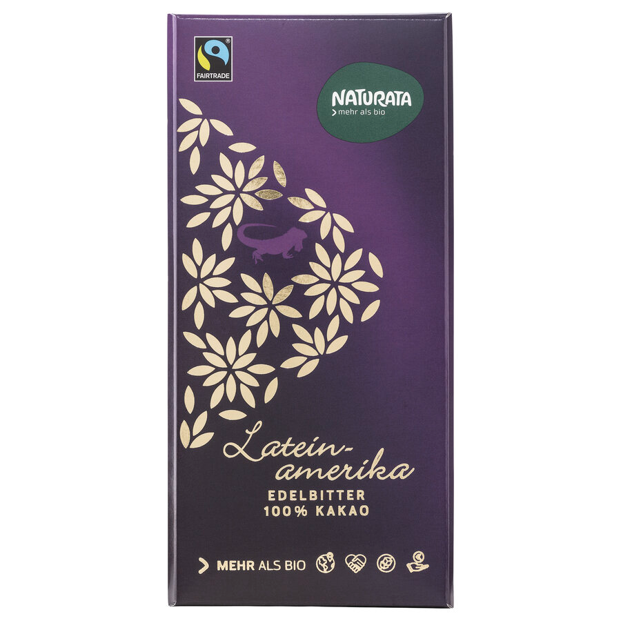 Bio Schokolade Edelbitter 100% Kakao