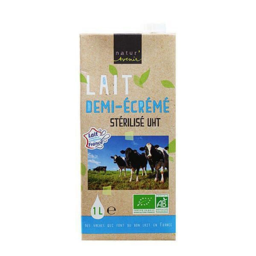 Pack Lait De Vache Demi Écrémé Origine France Bio - 6x1L